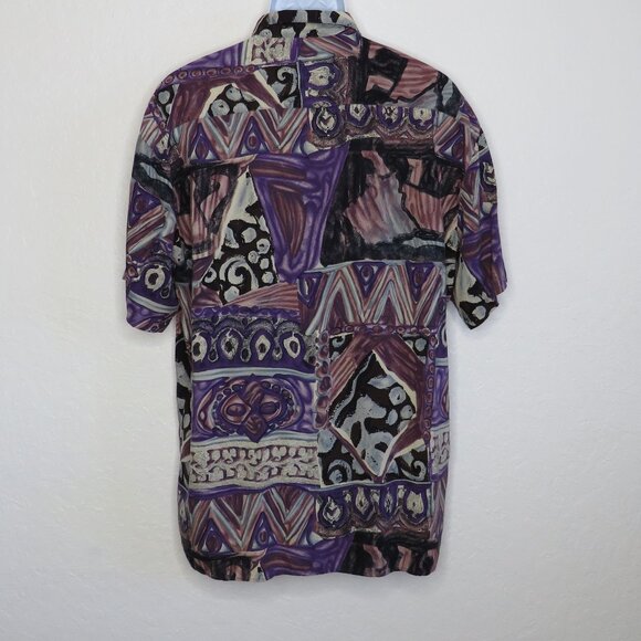 Natural Issue* Men's Short Sleeve Button Down Curved Hem Pocket BOHO Shirt~Large - Picture 2 of 10